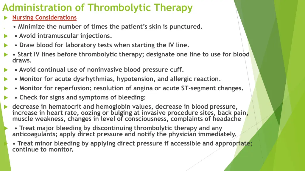 administration of thrombolytic therapy nursing