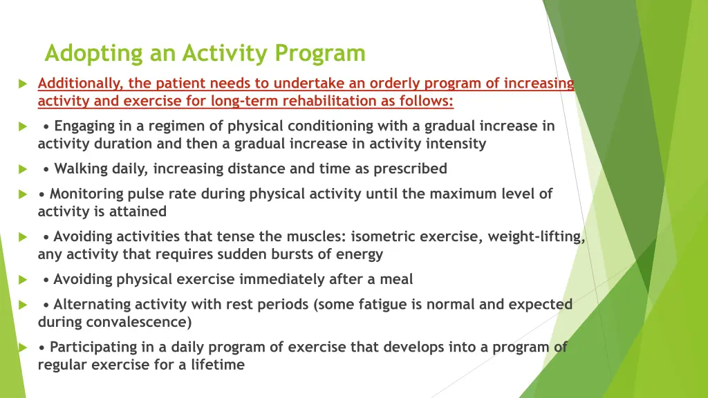 adopting an activity program