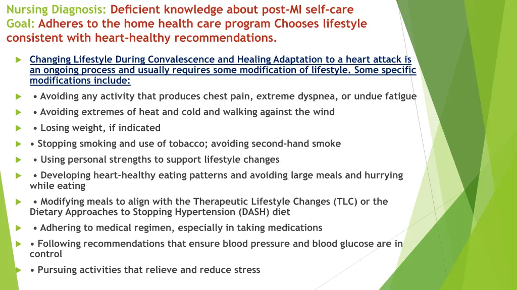 nursing diagnosis deficient knowledge about post