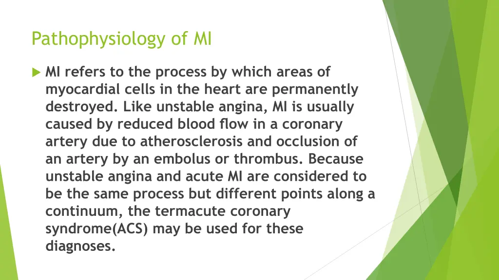 pathophysiology of mi