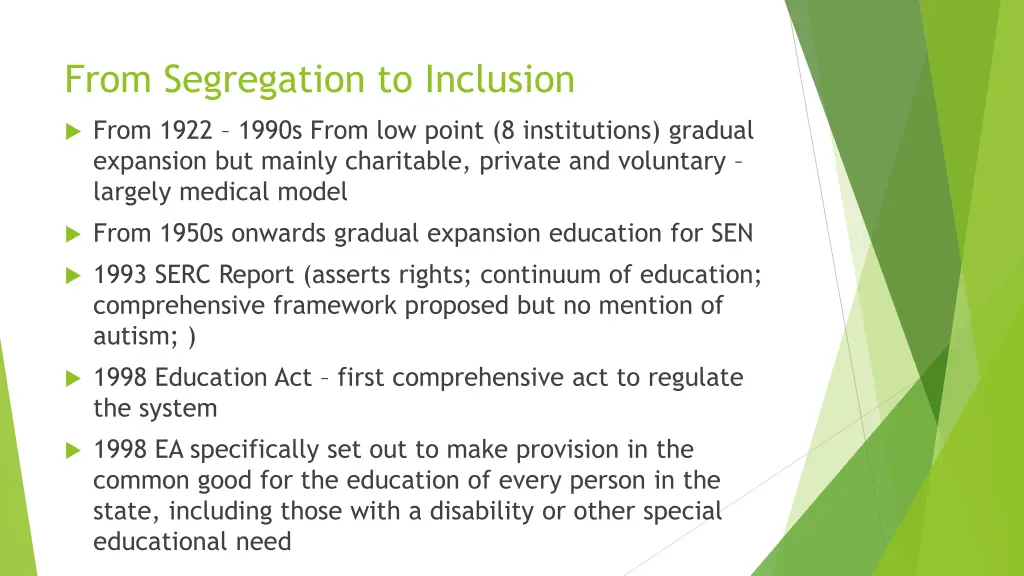 from segregation to inclusion
