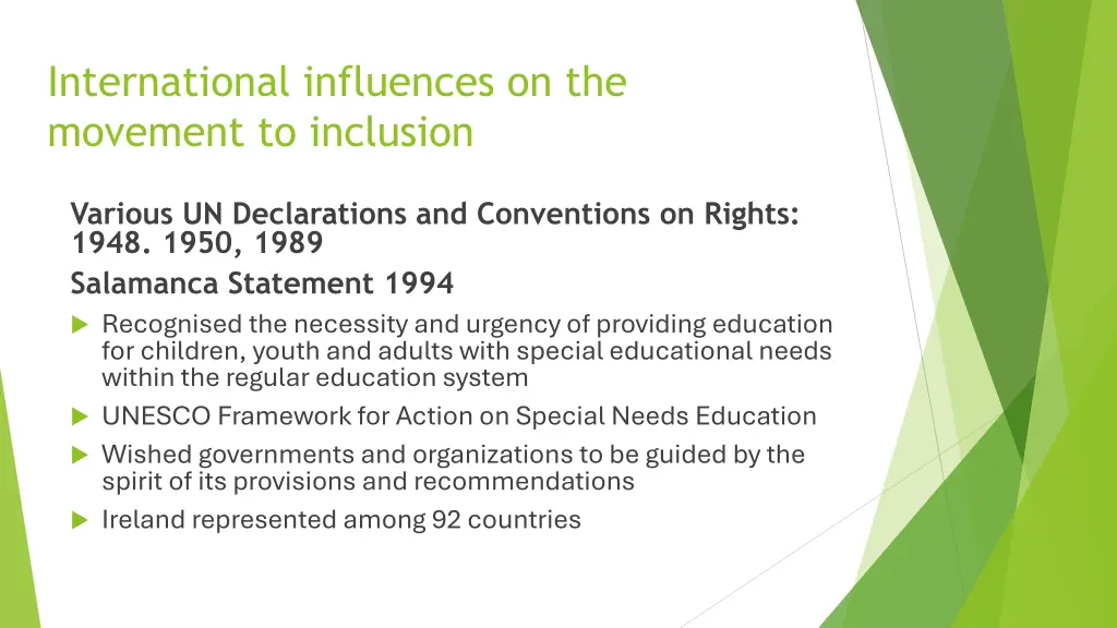 international influences on the movement