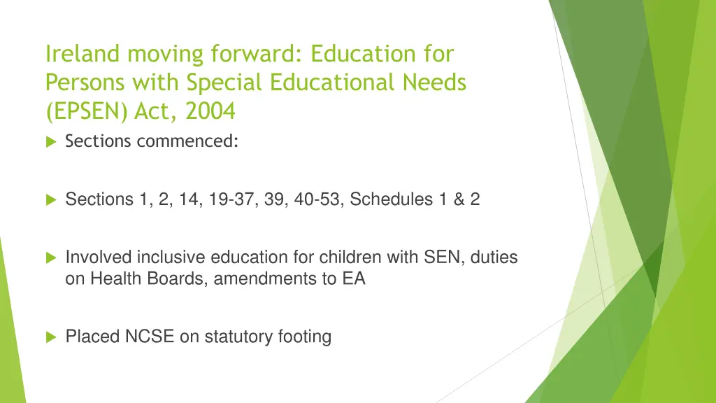ireland moving forward education for persons with