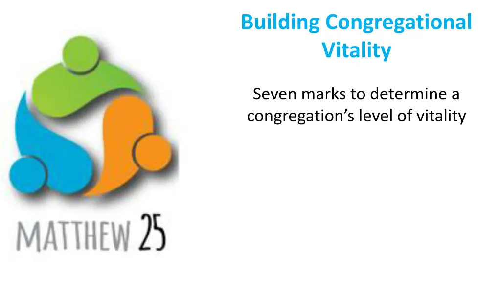 building congregational vitality 2