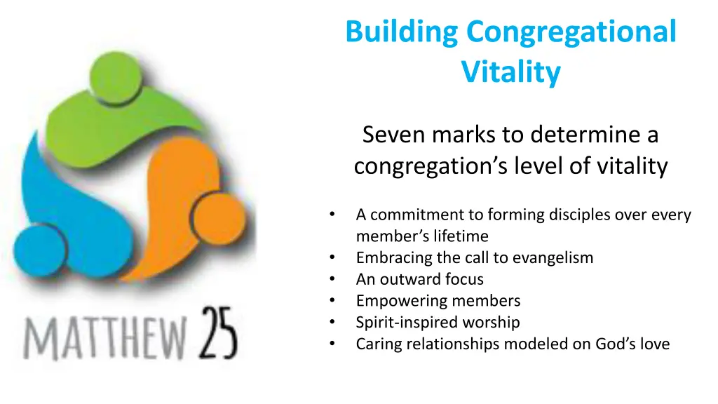 building congregational vitality 6