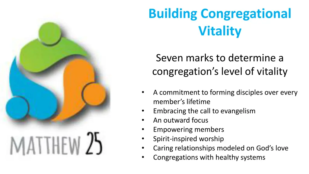 building congregational vitality 7