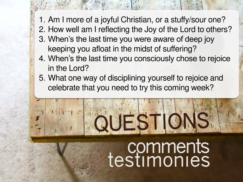 1 am i more of a joyful christian or a stuffy