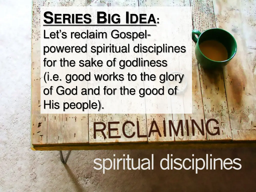 s eries b ig i dea let s reclaim gospel powered