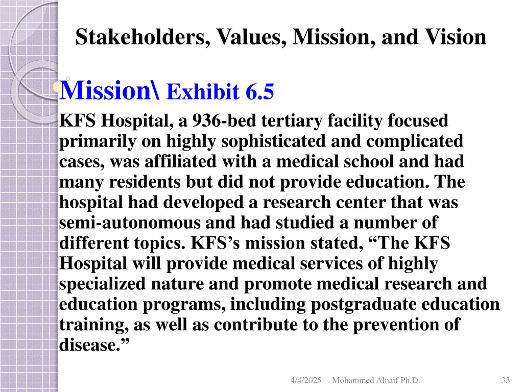 stakeholders values mission and vision 29