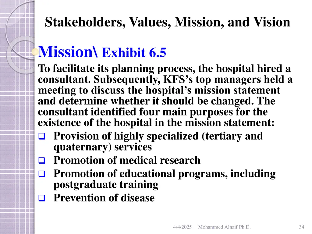 stakeholders values mission and vision 30