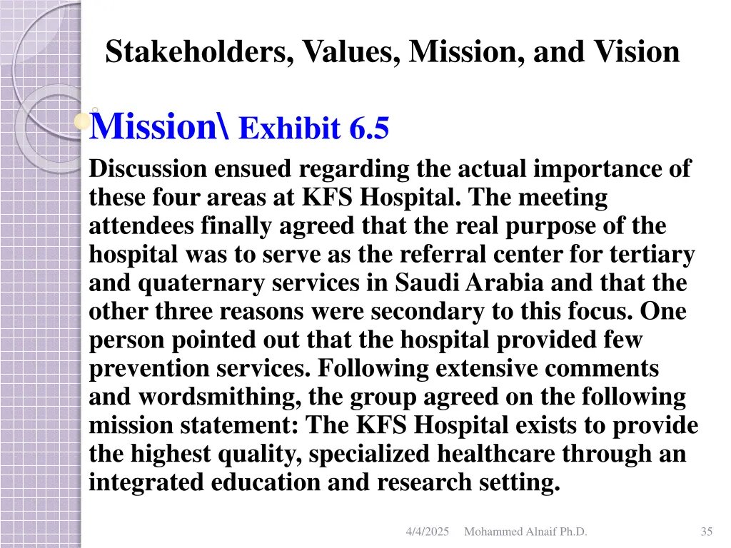 stakeholders values mission and vision 31