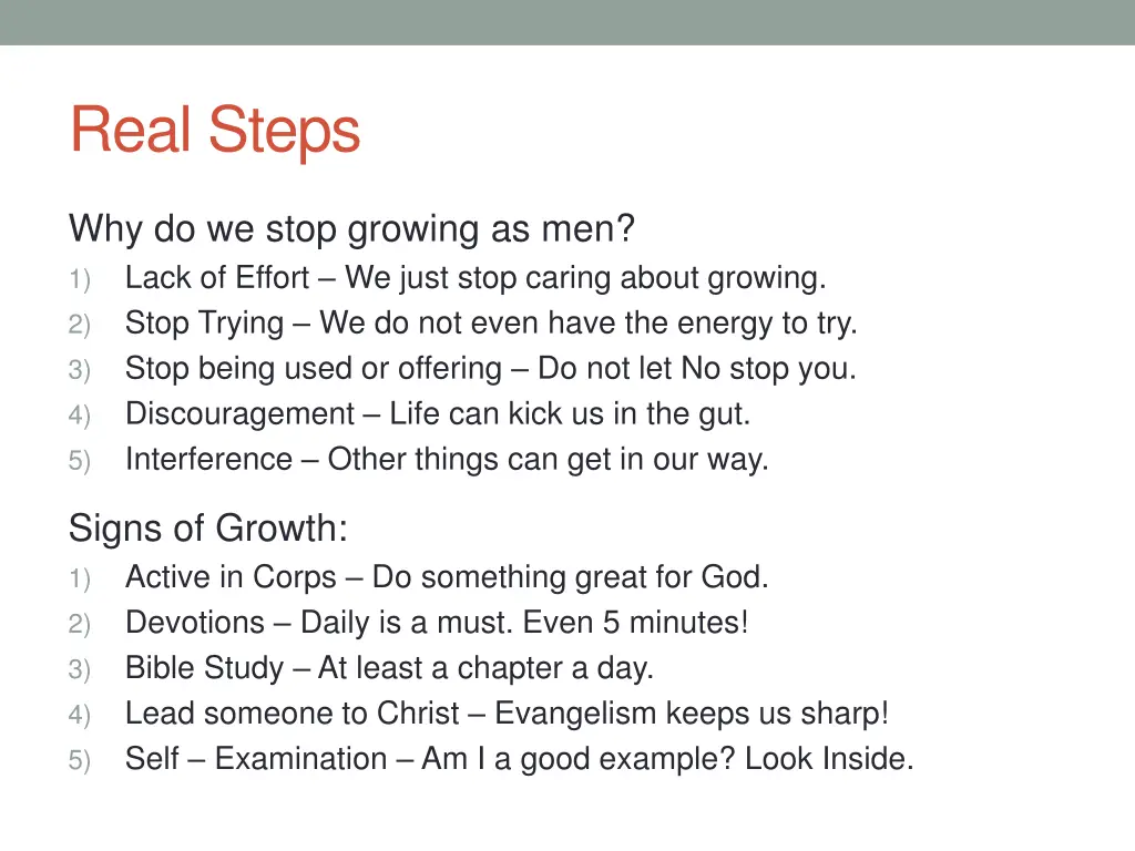 real steps