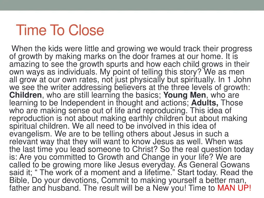 time to close