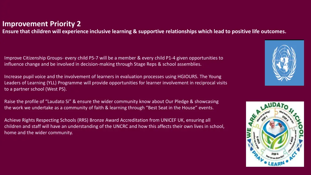 improvement priority 2 ensure that children will