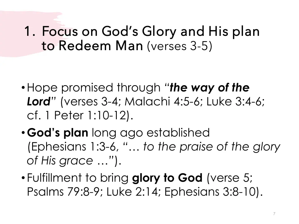 1 1 focus on god s glory and his plan focus
