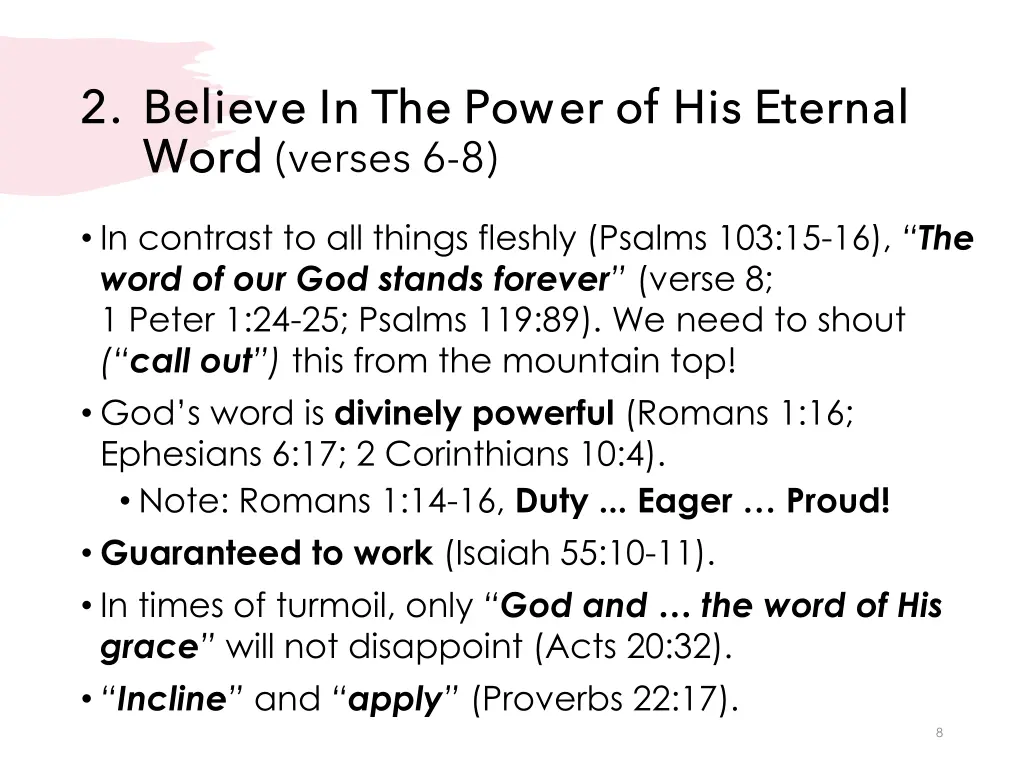 2 2 believe in the power of his eternal believe