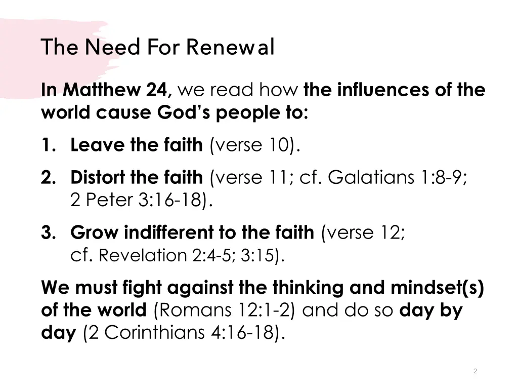 the need for renewal the need for renewal