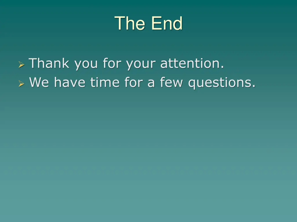 the end