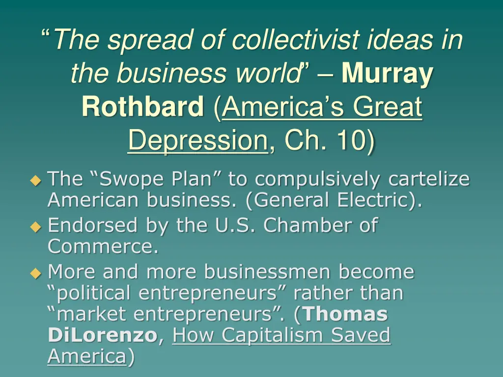 the spread of collectivist ideas in the business