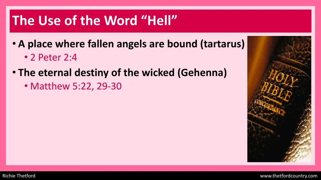 the use of the word hell 1