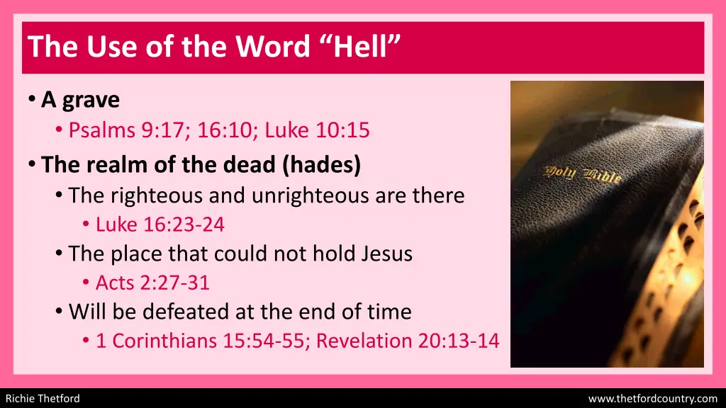 the use of the word hell