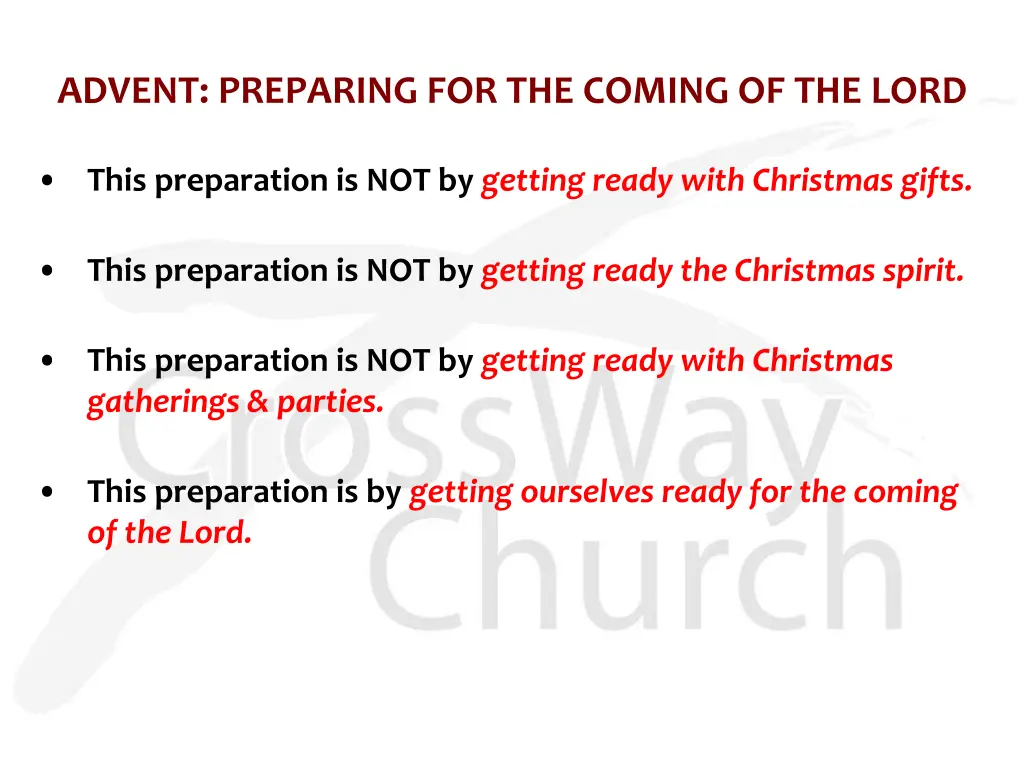 advent preparing for the coming of the lord