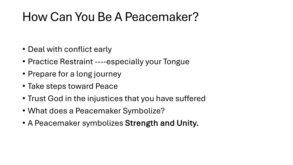 how can you be a peacemaker