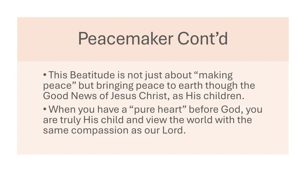 peacemaker cont d