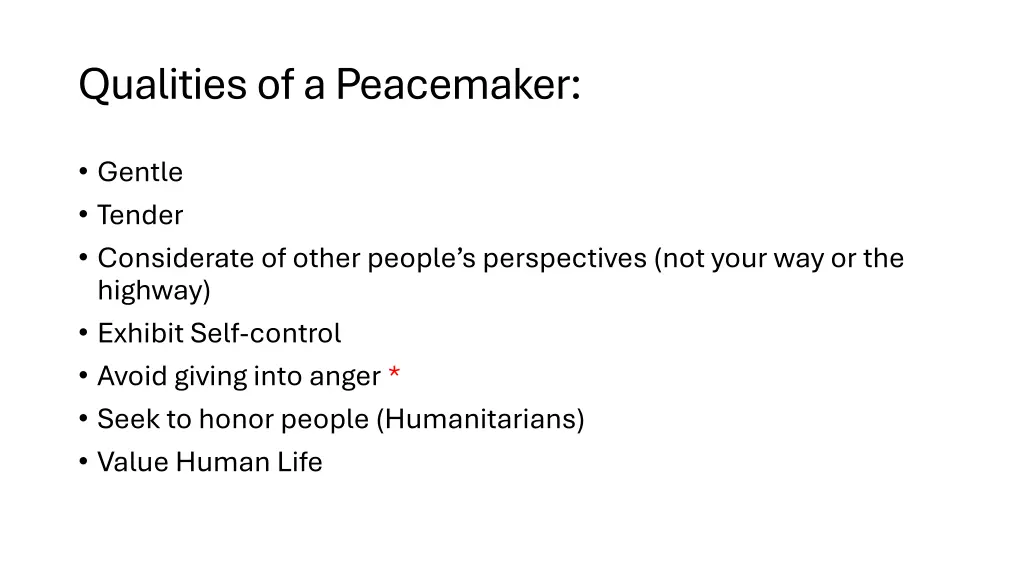 qualities of a peacemaker