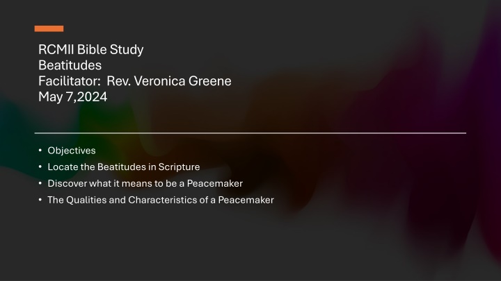 rcmii bible study beatitudes facilitator