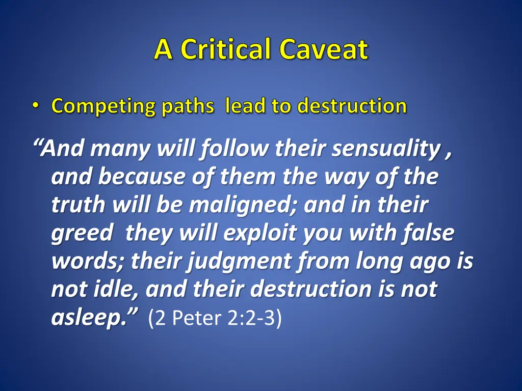 a critical caveat 1