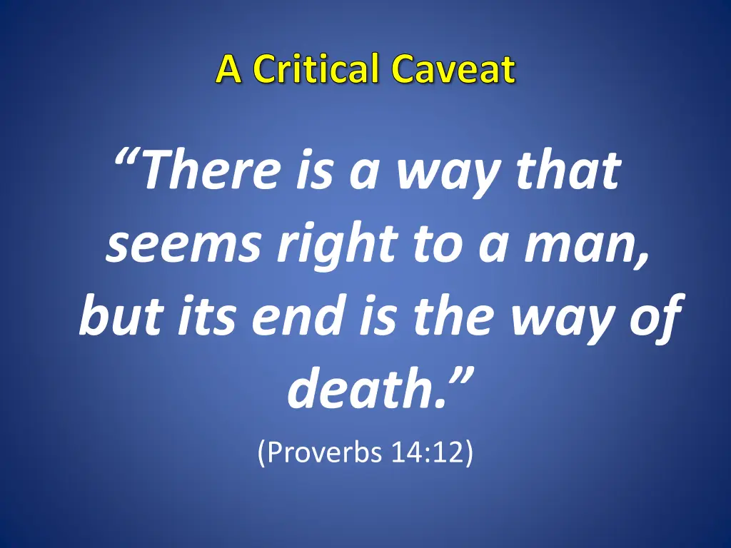 a critical caveat 2
