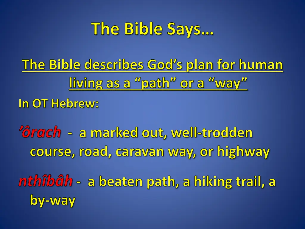 the bible says