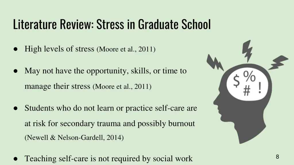 literature review stress in graduate school