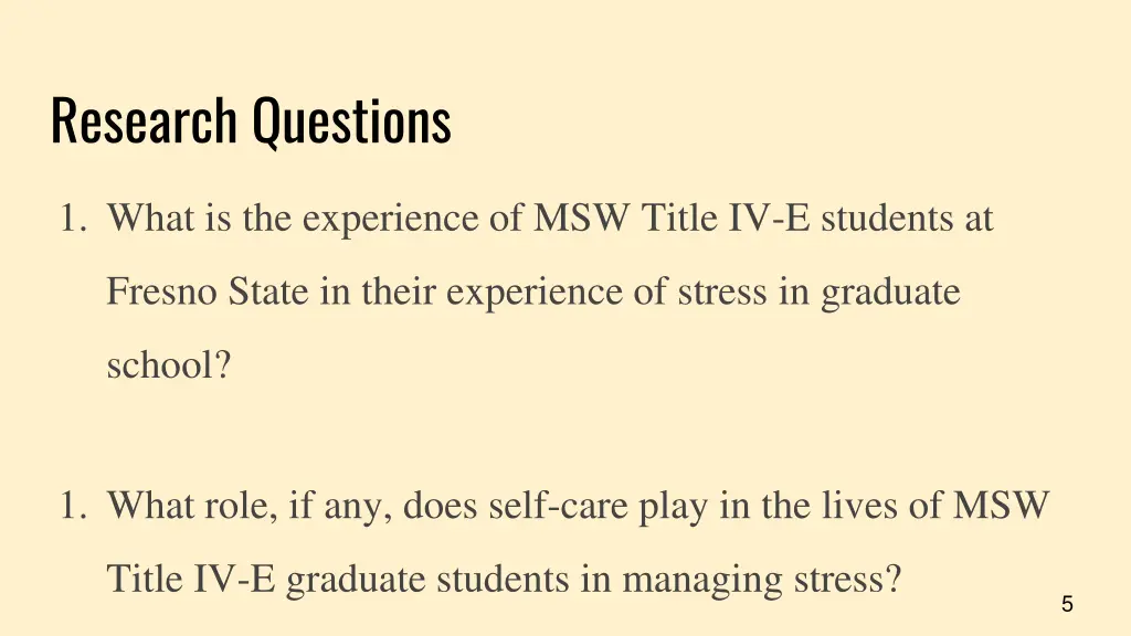 research questions