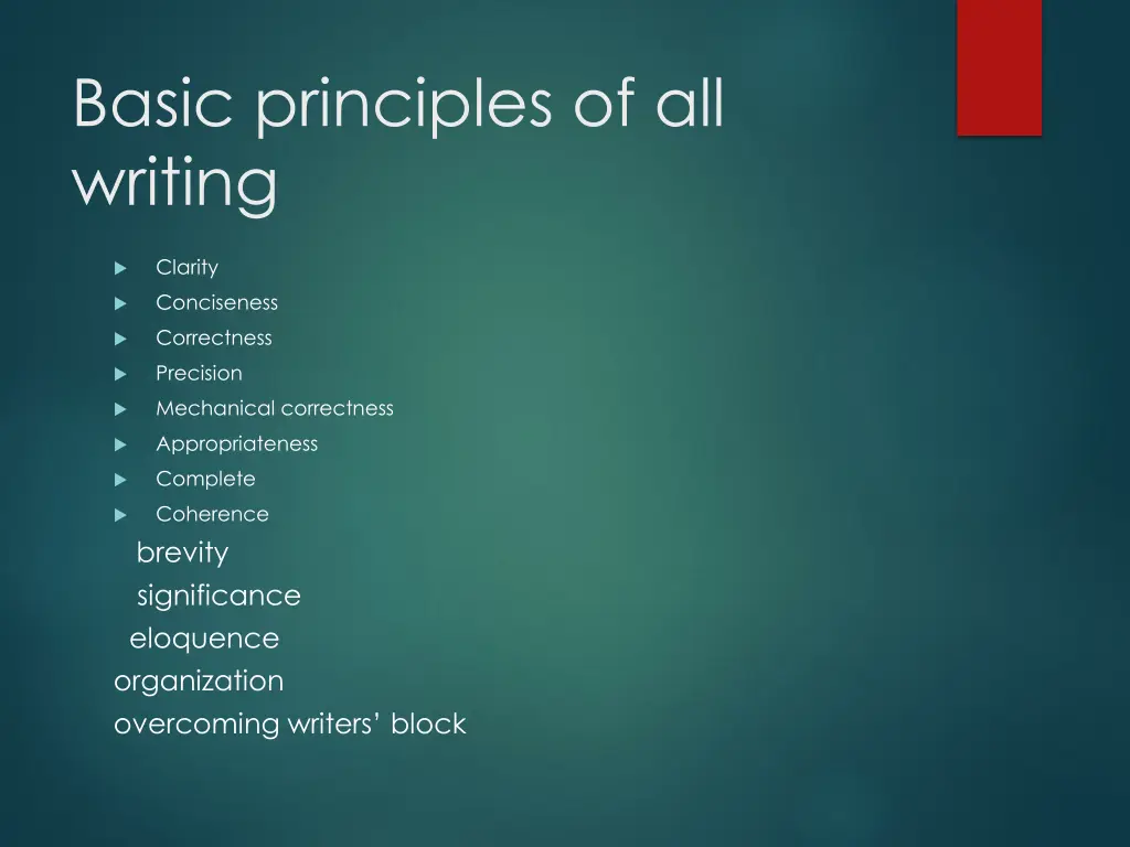 basic principles of all writing