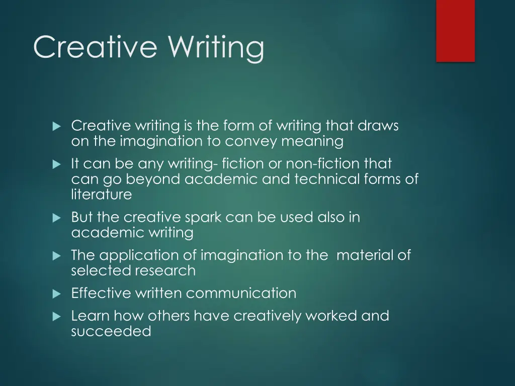 creative writing