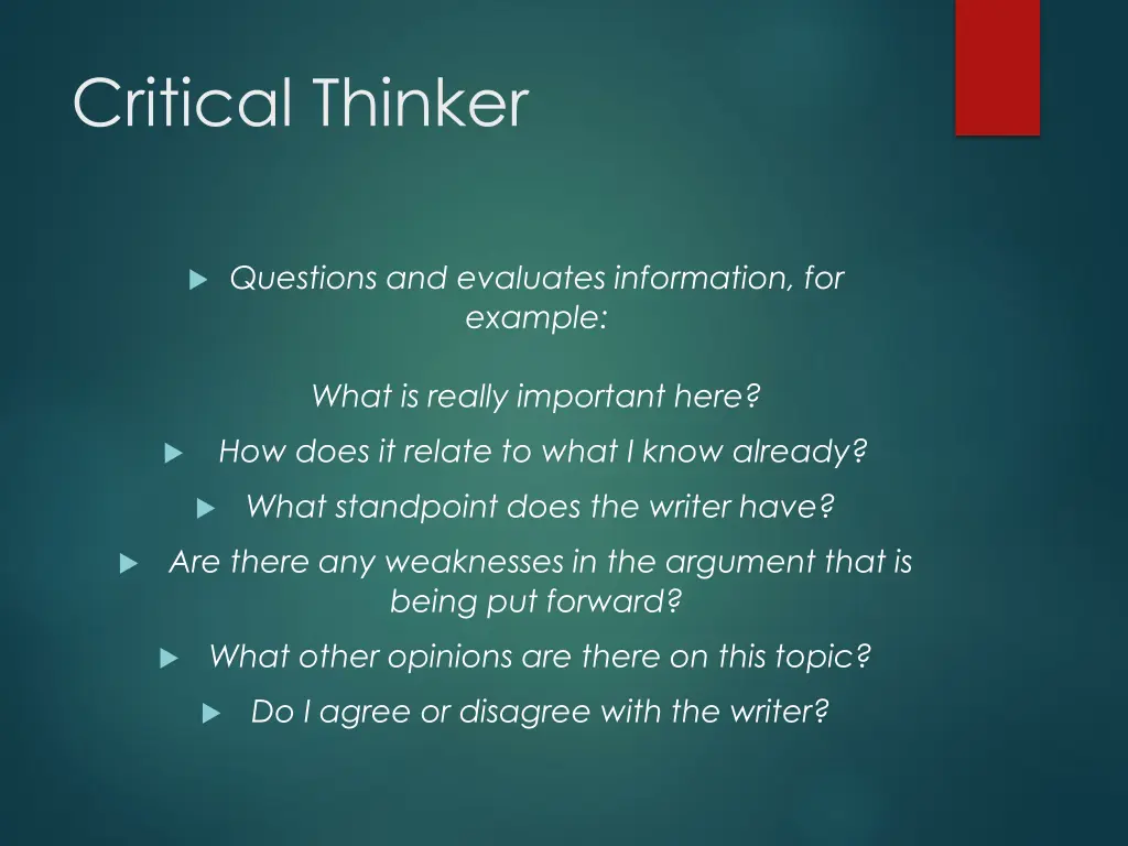 critical thinker