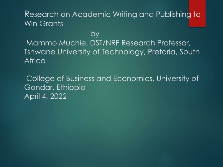 r esearch on academic writing and publishing
