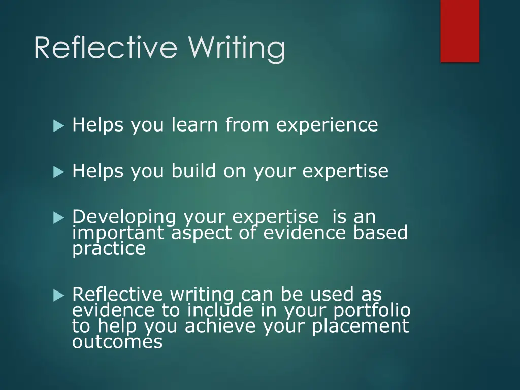 reflective writing 1