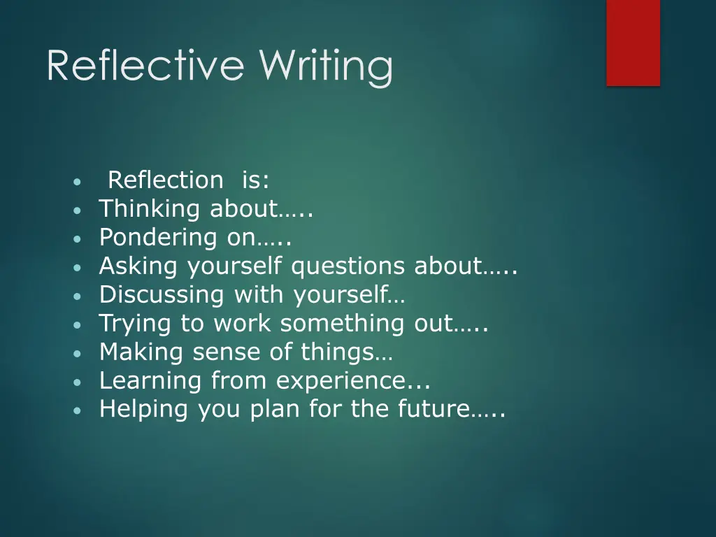 reflective writing