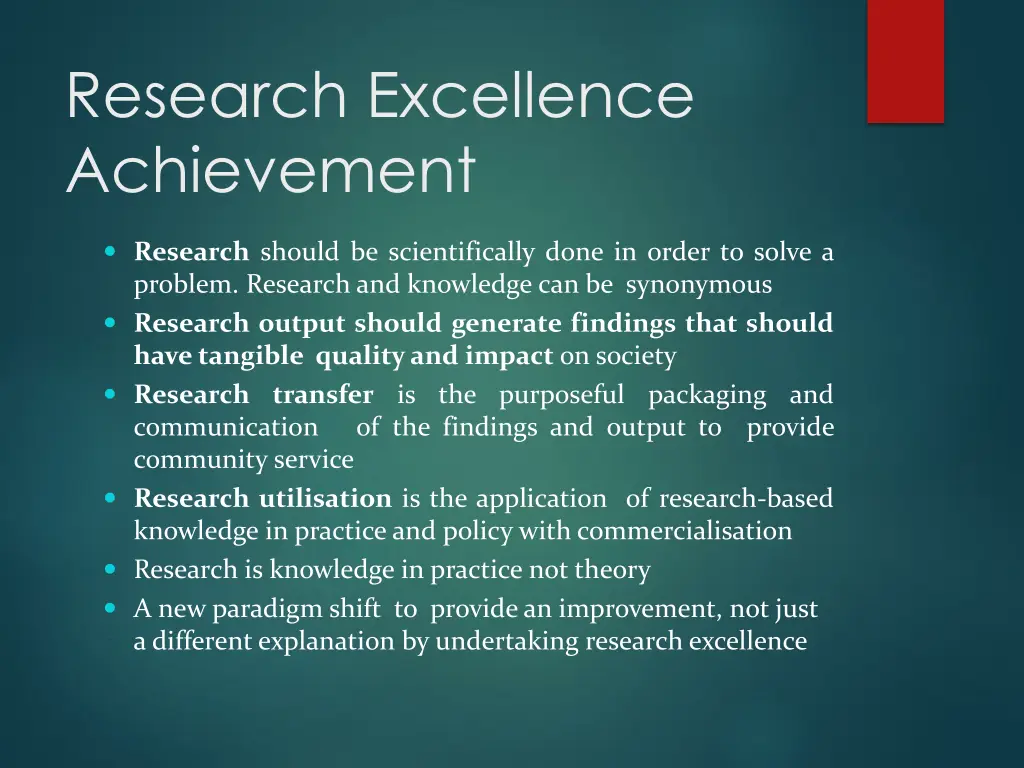 research excellence achievement