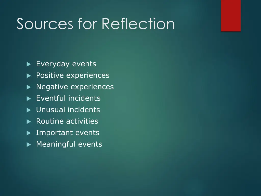 sources for reflection