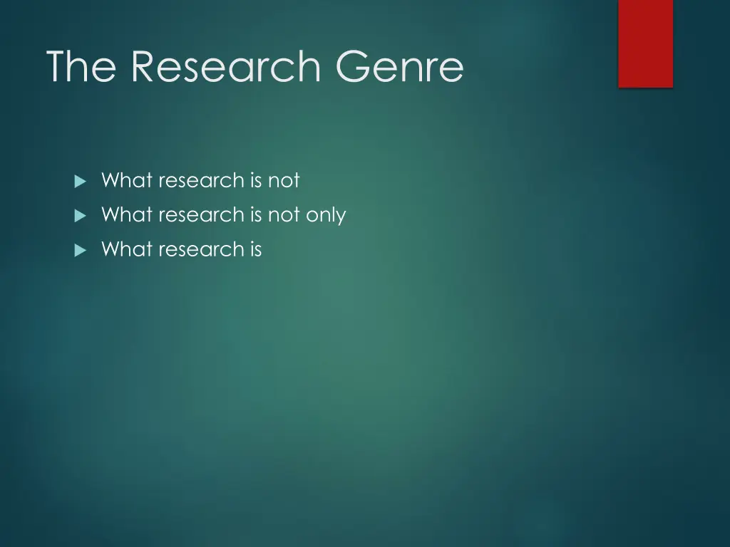 the research genre