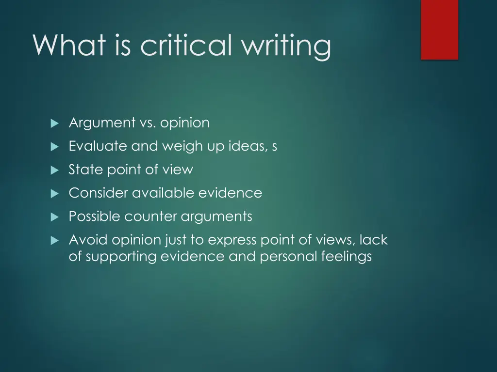 what is critical writing