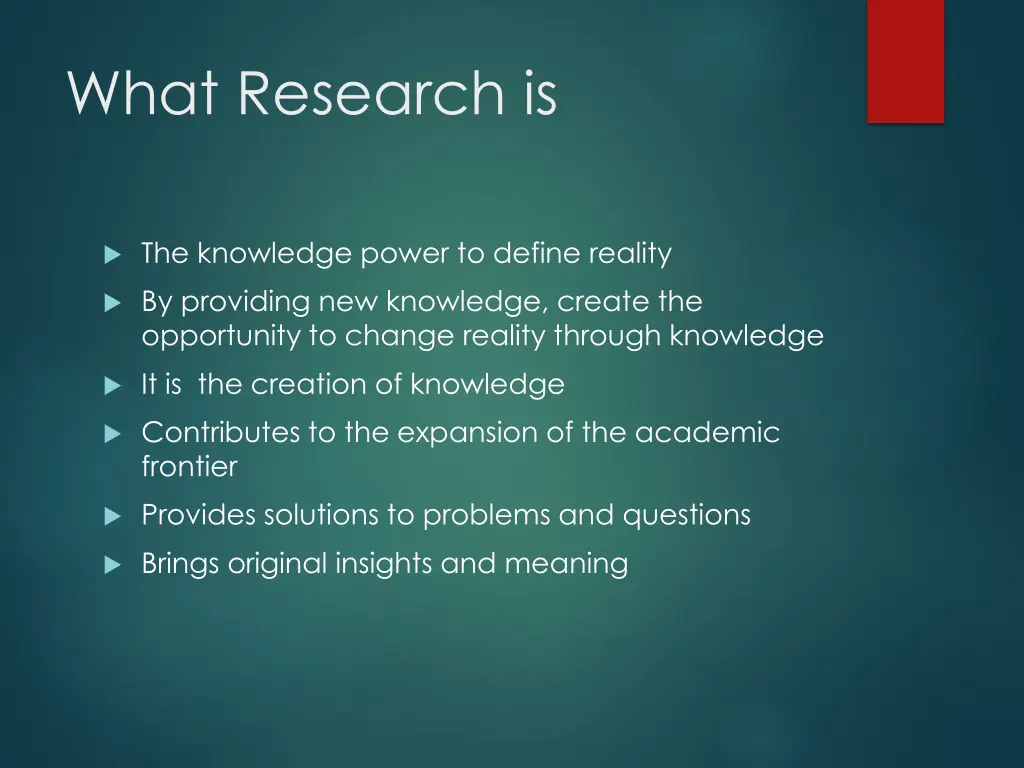 what research is