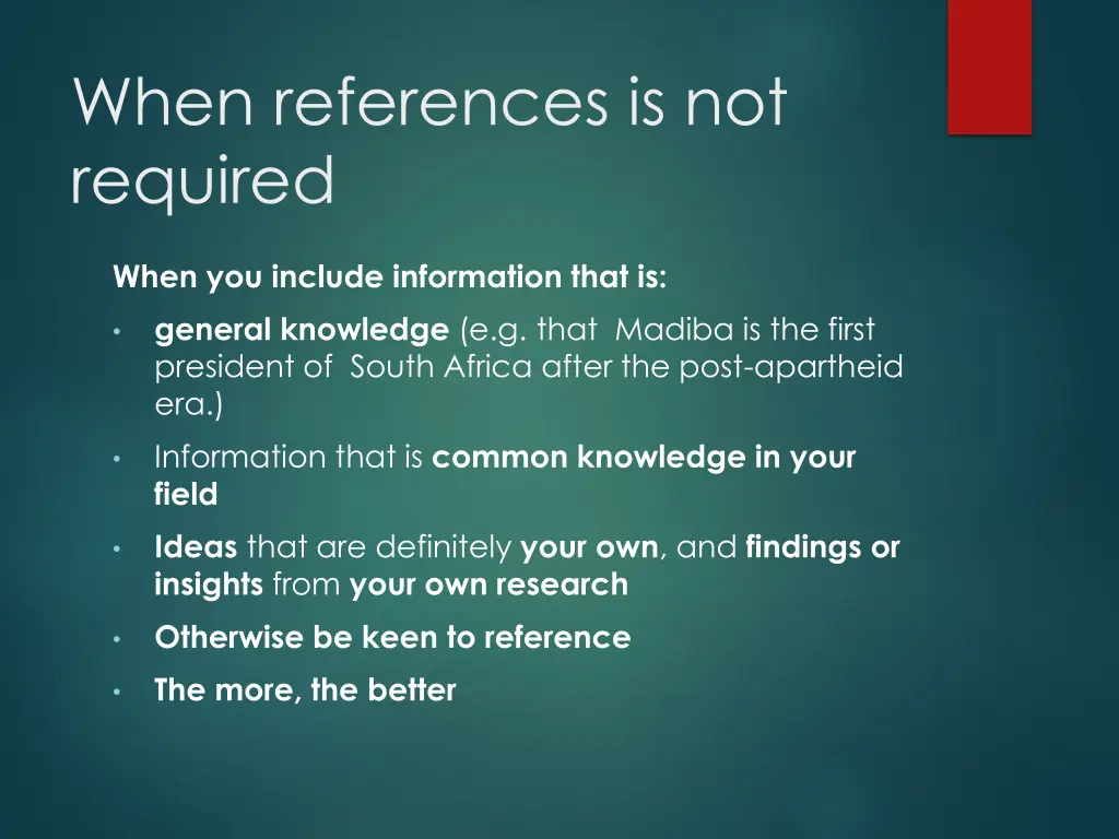 when references is not required