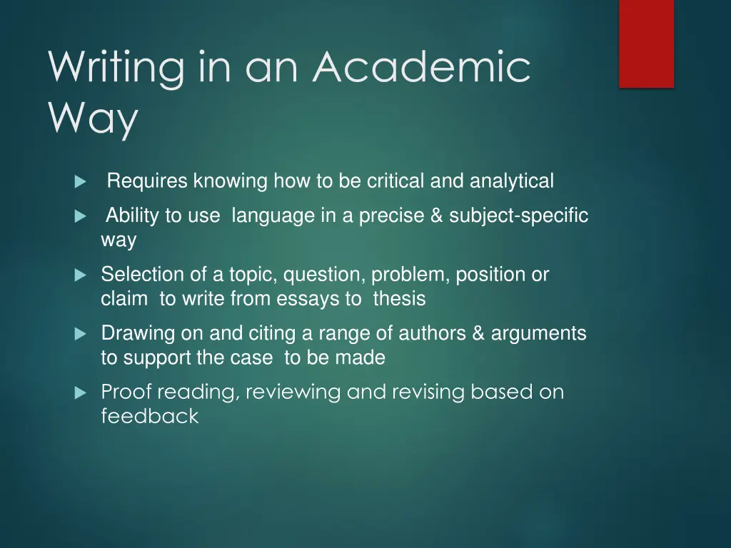 writing in an academic way