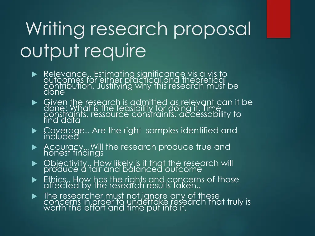 writing research proposal output require