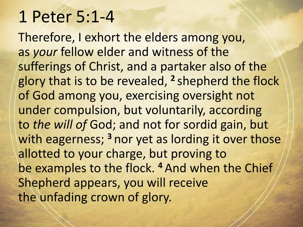 1 peter 5 1 4 therefore i exhort the elders among